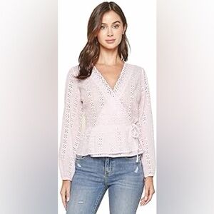 NWT Size M SUGARLIPS Eyelet Lace Wrap Top - Pink